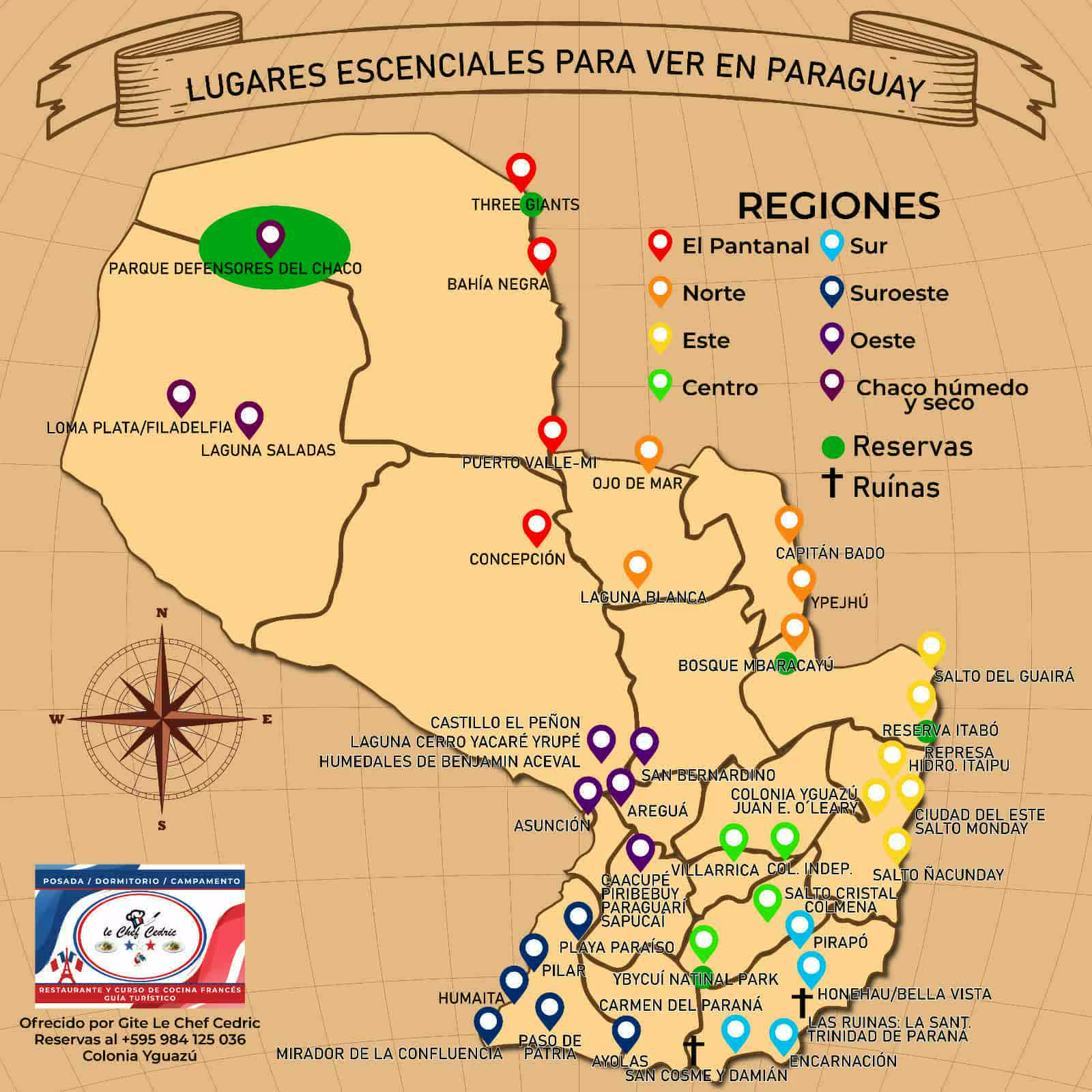 carte regions paraguay