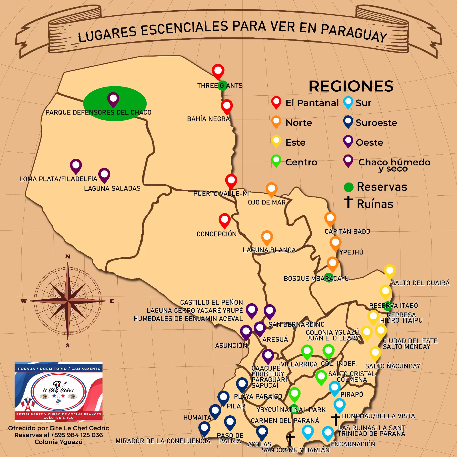 carte touristique paraguay